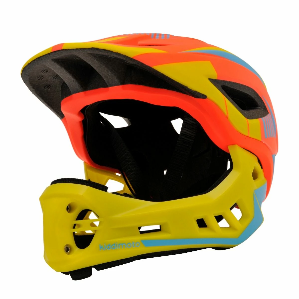 Kiddimoto Ikon Full Face Kids Helmet - Orange/Yellow