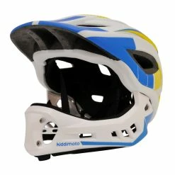 Kiddimoto Ikon Full Face Kids Helmet - White/Blue