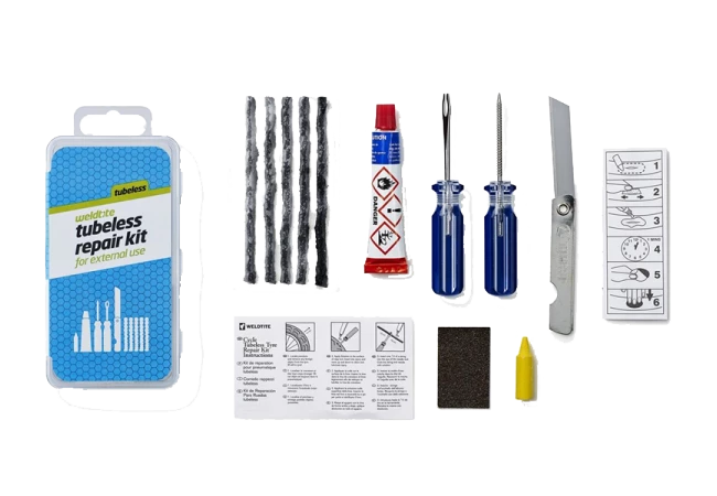 Kit De Réparation Tubeless FASI Weldtite 5 Mèches + Colle + Outils - Image 2