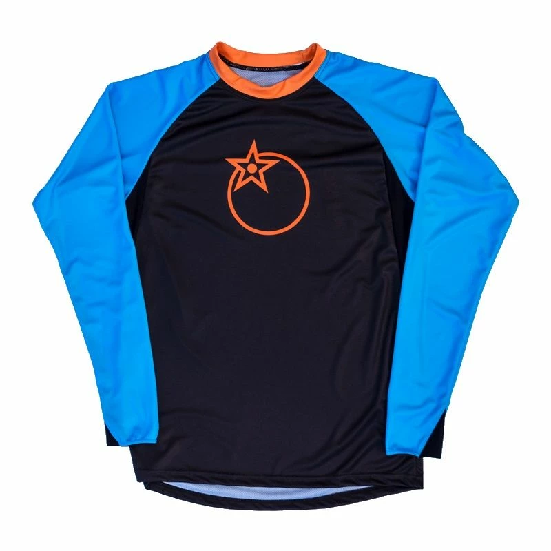 Orange Pennine Trail Long Sleeve Jersey - Blue/Black